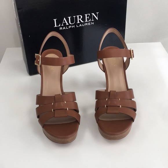 New WB Woman’s Lauren Ralph Lauren Soffia Heeled Sandals - Picture 2 of 5